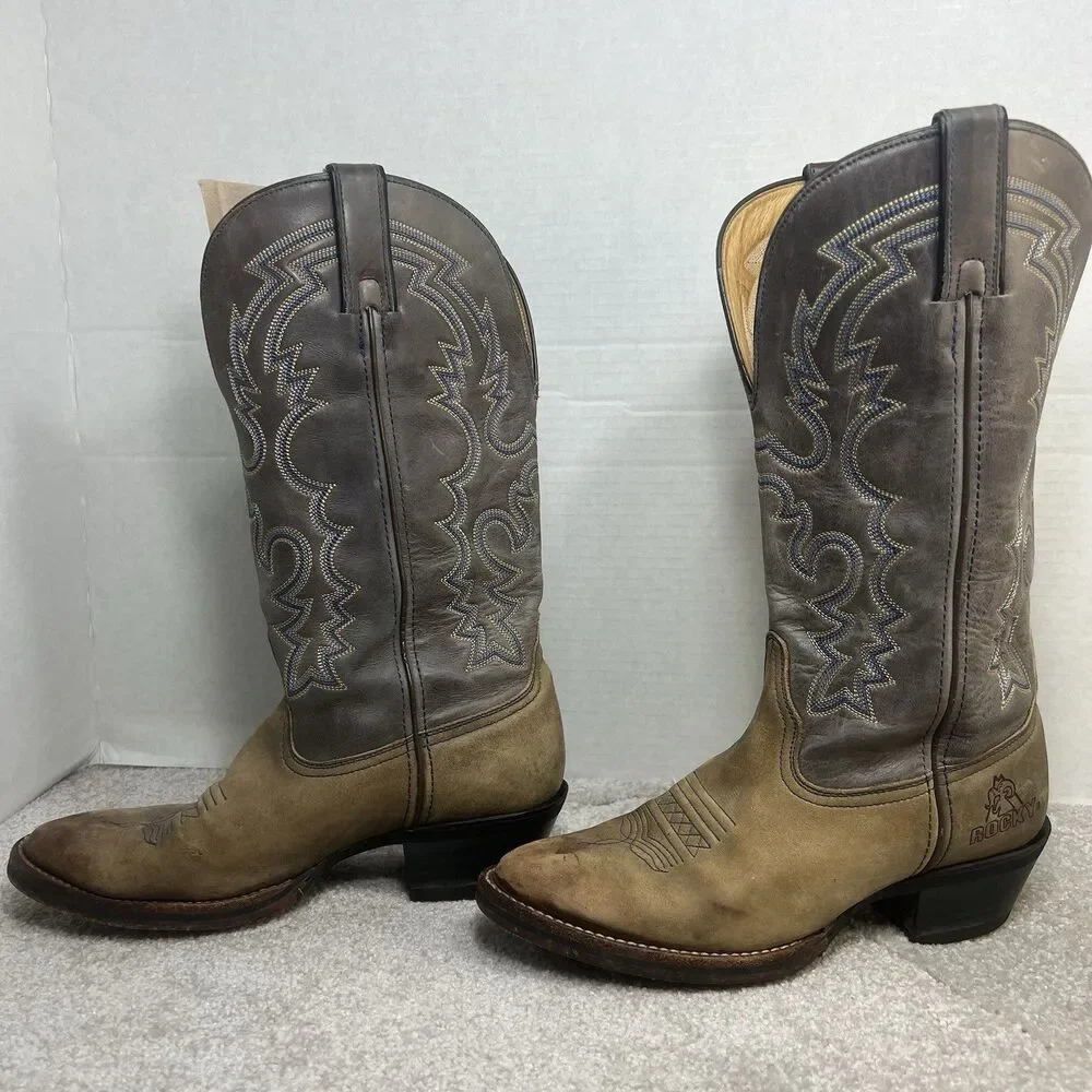 Rocky Men Size 6 Western Boots Brown Tan Waterproof Comfort‎ Workwear